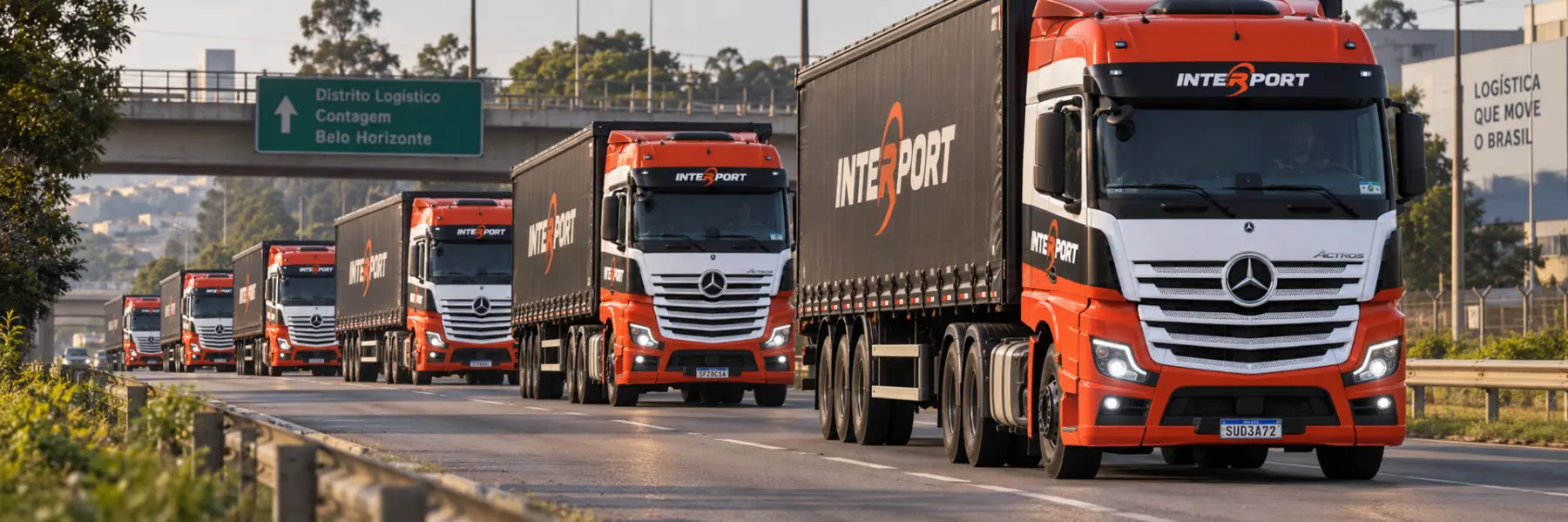 Operação logística integrada com transporte, armazenagem e conexão portuária
